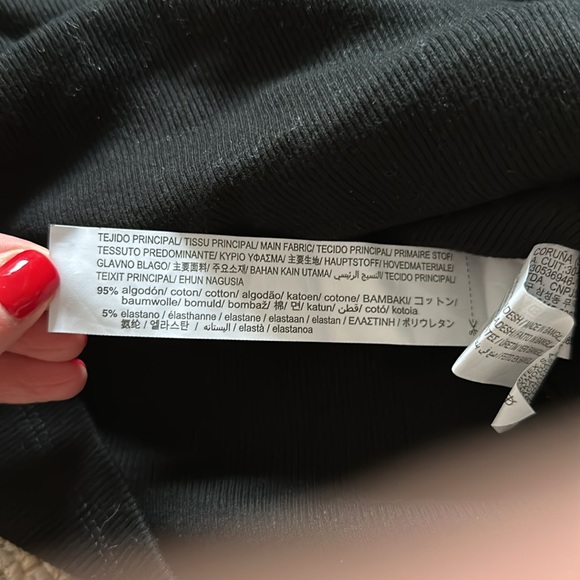 NWT Zara adorable black puff sleeve cotton crop top - Picture 12 of 13